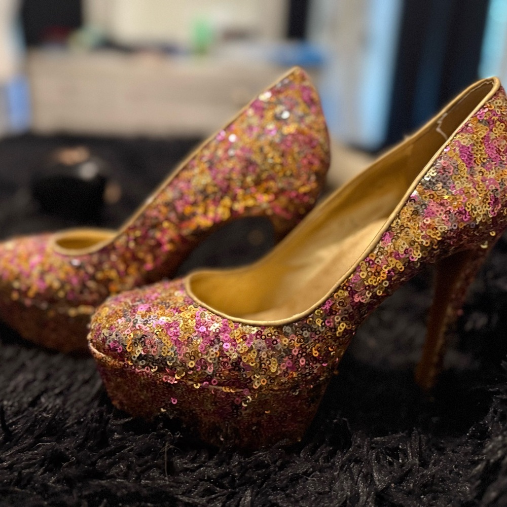 Jessica Simpson Multicolor Sequin Heels - Picture 3 of 6